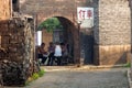 Aug 2013 - Pingyao, Shanxi, China - Local people playing in a courtyard of Pingyao Ancient City