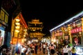 Aug 2013 - Pingyao, Shanxi, China - Pingyao South Street crowded with tourists at night. Royalty Free Stock Photo
