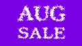 Aug Sale cloud text effect violet isolated background