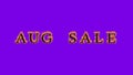 Aug Sale fire text effect violet background