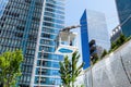 Aug 21, 2019 San Francisco / CA / USA - Aerial tram open to public at Salesforce Transit Center in downtown San Francisco; The