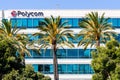 Aug 13, 2019 San Jose / CA / USA - Polycom HQ in Silicon Valley; Polycom, Inc is an American multinational corporation that Royalty Free Stock Photo