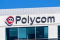 Aug 13, 2019 San Jose / CA / USA - Polycom HQ in Silicon Valley; Polycom, Inc is an American multinational corporation that Royalty Free Stock Photo