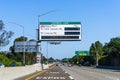 Aug 8, 2020 San Ramon / CA / USA - Designated express lane on a freeway in San Francisco Bay Area; Express lanes help manage lane