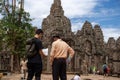 Aug : 28 : 2018 - Siem Reap, Cambodi - Young Tourist with Vans l