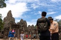 Aug : 28 : 2018 - Siem Reap, Cambodi - Young Tourist with Vans l