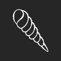 Auger shell chalk white icon on black background Royalty Free Stock Photo