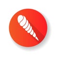 Auger shell red flat design long shadow glyph icon Royalty Free Stock Photo