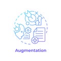Augmentation blue gradient concept icon