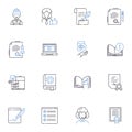 Augmented instruction line icons collection. Interactive, Engaging, Intelligent, Dynamic, Adaptive, Personalized, Visual