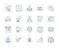 Augmented learning line icons collection. Augmented Reality, Learning, Technology, Education, Innovation, Engagement Royalty Free Stock Photo