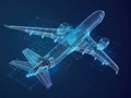 Augmented Reality Airplane Jet Engine Simulation. Advanced Industry Research and Development. Airplane visualization