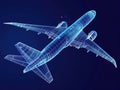 Augmented Reality Airplane Jet Engine Simulation. Advanced Industry Research and Development. Airplane visualization