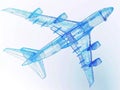 Augmented Reality Airplane Jet Engine Simulation. Advanced Industry Research and Development. Airplane visualization