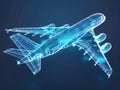 Augmented Reality Airplane Jet Engine Simulation. Advanced Industry Research and Development. Airplane visualization