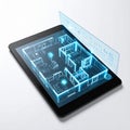 Augmented Reality Architecture on a Digital Tablet Royalty Free Stock Photo