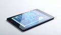 Augmented Reality Building Plan on Digital Tablet Royalty Free Stock Photo