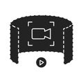 Augmented reality in cinema black glyph icon. Innovative digital entertainment. Pictogram for web page, mobile app, promo. UI UX Royalty Free Stock Photo