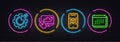 Augmented reality, Cloud computing and Seo gear minimal line icons. For web application, printing Vector