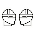 Augmented reality couple play icon outline vector. Game device