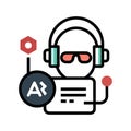 Augmented reality developer icon with headset and code window interface Augmented And Virtual Reality Royalty Free Stock Photo