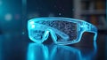 Augmented reality glasses with a digital interface overlay, symbolizing immersive tech and the evolution of innovation in wearable Royalty Free Stock Photo