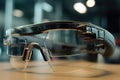 Augmented Reality Glasses Display Realtime Information Overlay For Users. Generative AI Royalty Free Stock Photo