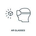 Augmented Reality Glasses icon. Monochrome style design from visual device icon collection. UI. Pixel perfect simple pictogram aug Royalty Free Stock Photo