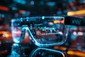 Augmented Reality Glasses Glasses that overlay digital content onto the real world futuristic background Royalty Free Stock Photo