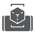 Augmented reality glyph icon, digital and game, virtual reality sign, vector graphics, a solid pattern on a white Royalty Free Stock Photo