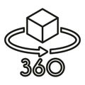 360 Augmented reality icon outline vector. Rotate game