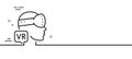 Augmented reality line icon. VR simulation sign. Headset glasses. Minimal line pattern banner. Vector