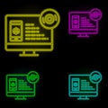 Augmented reality, mobile, disk neon color set icon. Simple thin line, outline vector of augmented reality icons for ui and ux, Royalty Free Stock Photo