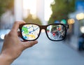 Augmented Reality Navigation Through Smart Glasses Royalty Free Stock Photo