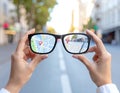 Augmented Reality Navigation Through Smart Glasses Royalty Free Stock Photo