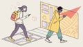 Augmented Reality Navigation: Urban Exploration with Digital Maps, vector design Generative AI Royalty Free Stock Photo