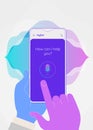 Augmented reality personal voice assistant mobile app concept