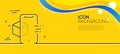 Augmented reality phone line icon. VR simulation sign. 3d cube. Minimal line yellow banner. Vector
