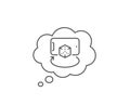 Augmented reality phone line icon. VR simulation sign. 3d cube. Vector Royalty Free Stock Photo