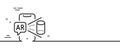 Augmented reality phone line icon. VR simulation sign. 3d view. Minimal line pattern banner. Vector