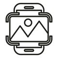 Augmented reality scan icon outline vector. Video focus