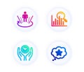 Augmented reality, Search and Safe time icons set. Loyalty star sign. Virtual reality, Analytics, Management. Vector