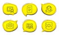 Augmented reality, Seo analytics and Checked file icons set. Approved mail sign. Vector