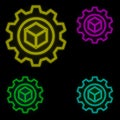 Augmented reality, setting neon color set icon. Simple thin line, outline vector of augmented reality icons for ui and ux, website Royalty Free Stock Photo