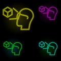 Augmented reality, smart glasses, object neon color set icon. Simple thin line, outline vector of augmented reality icons for ui Royalty Free Stock Photo