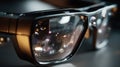 Augmented reality smartglasses showing high pixel density microdisplays and advanced technology Royalty Free Stock Photo