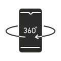 Augmented reality smartphone 360 degree rotation silhouette style