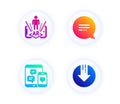 Augmented reality, Social media and Text message icons set. Download arrow sign. Vector