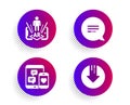 Augmented reality, Social media and Text message icons set. Download arrow sign. Vector