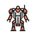 augmenting robot color icon vector illustration
